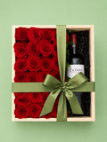 Caja de madera y vino  “Símbolo de amor”