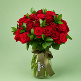 Jarrón 50 Rosas Importadas