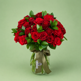 Jarrón 50 Rosas Importadas