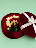 Box Terciopelo Small Elegant Rosas Importadas / Möet / Ferrero Rocher