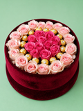 Box Terciopelo Small Elegant Rosas Importadas y Ferrero Rocher