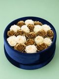 Box Terciopelo Small Elegant Rosas Importadas Doradas y Blanco